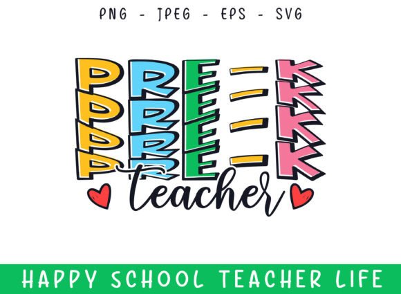 Kindergarten Pre K Teacher Life School Graphics for Crafts