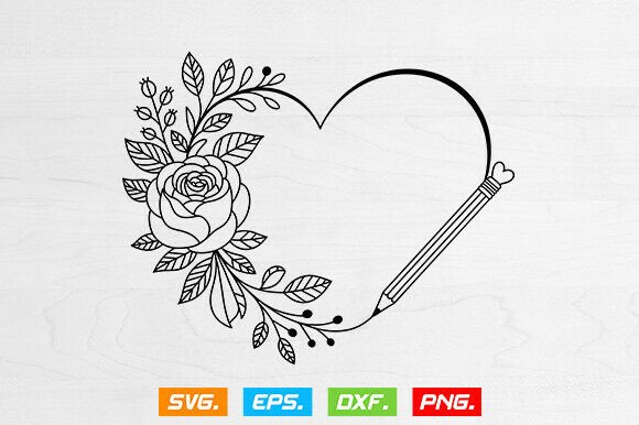 Teacher Heart SVG: Graphics for Crafts